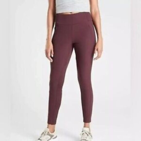 Athleta Headlands Hybrid Trek Tight Athletic Active Pants Burgundy Size 2 NWT - Picture 1 of 12